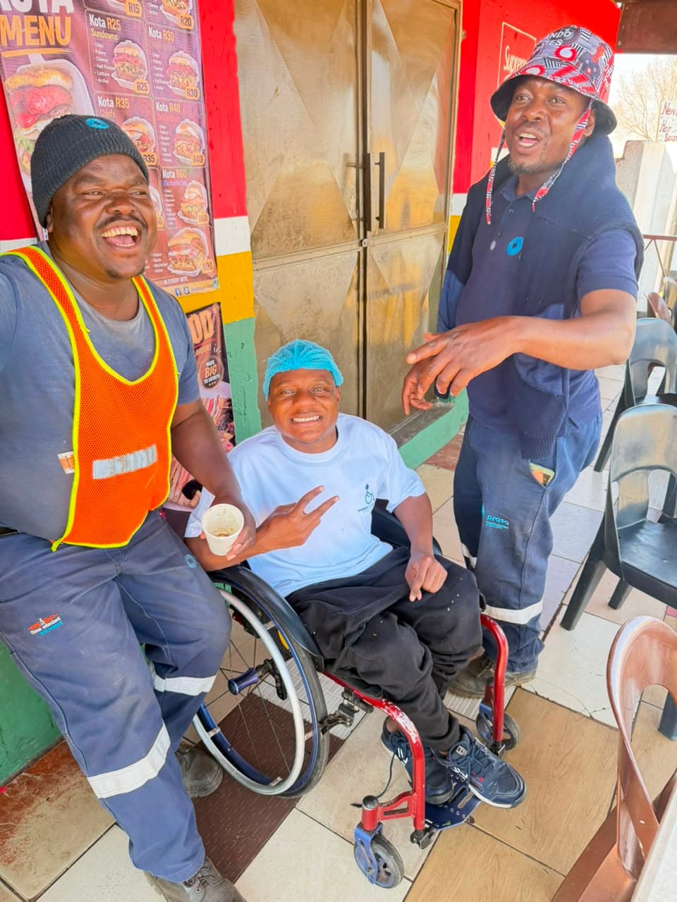 Ronewa sharing a moment with members of the local community