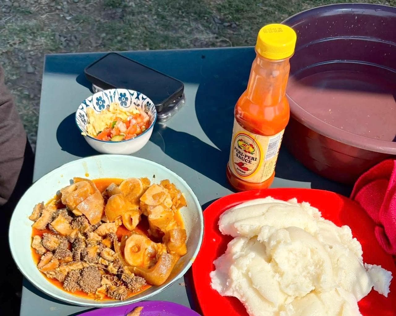 Food being shared around a table